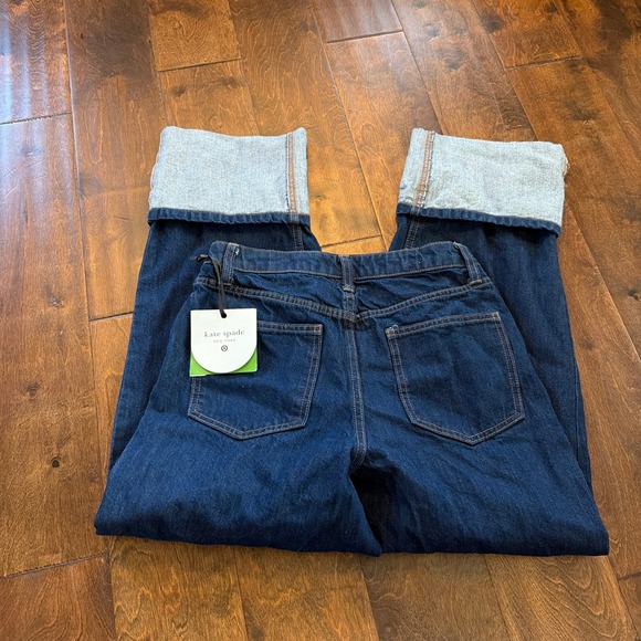 Kate Spade x Target Women's Straight Leg Cuffed Dark Wash Denim Jeans Size 2 - Picture 9 of 9